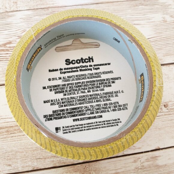 Scotch Expressions Masking Tape NIP Yellow Ruler Pattern 12” Increments 20 Yds - Picture 3 of 4